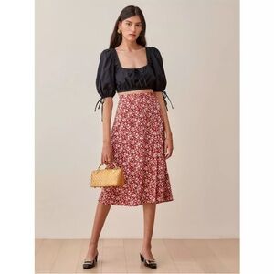 Reformation Marcella Black Crop Top